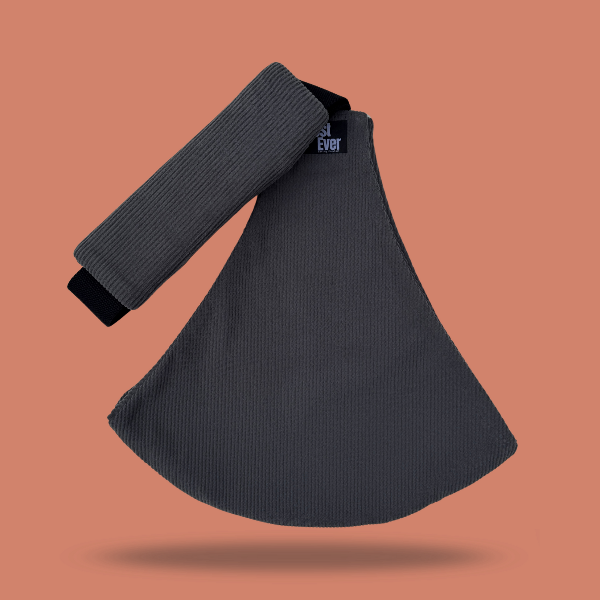 Corduroy Grey toddler hip carrier view - lightweight baby carrier