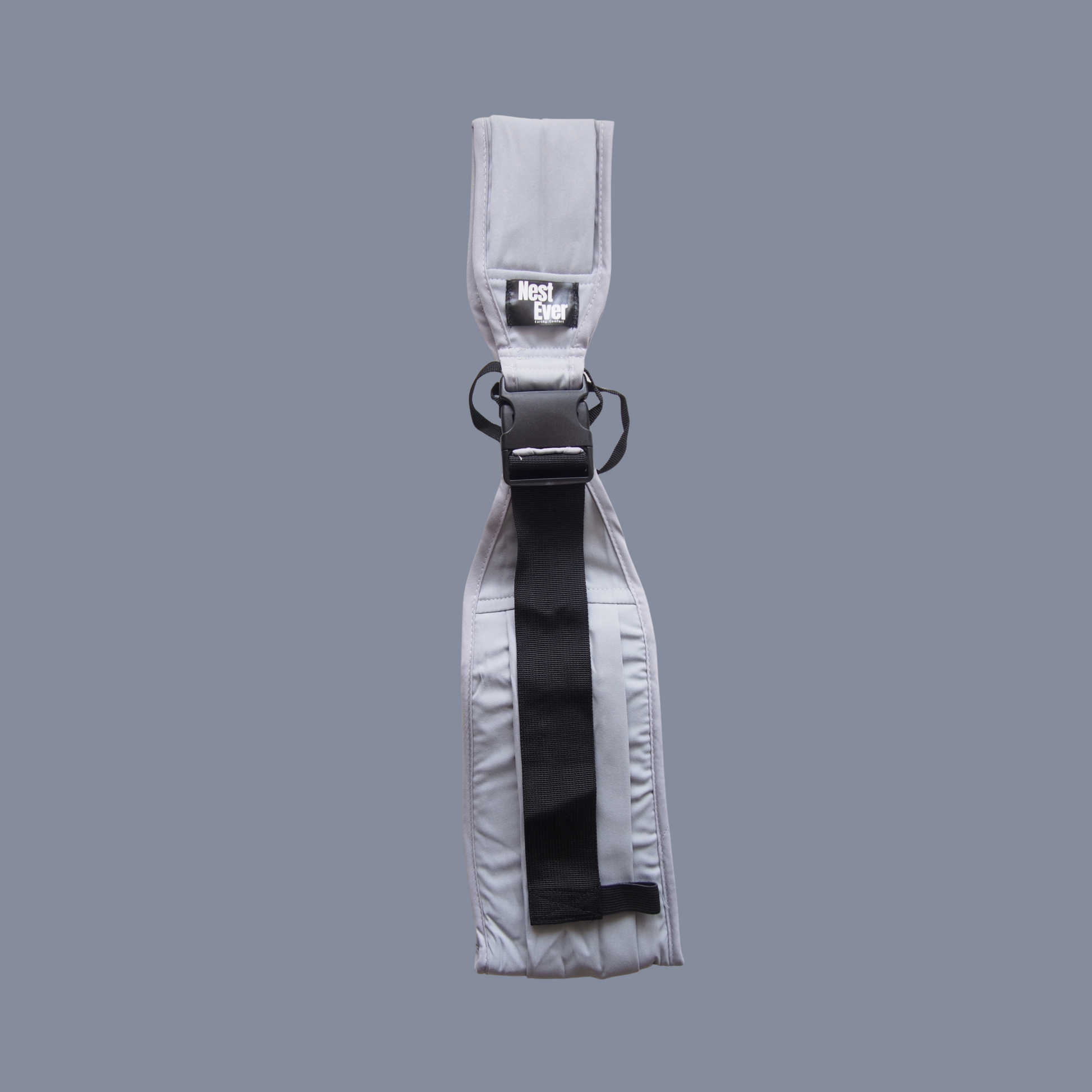 Grey toddler hip carrier view - lightweight baby carrier