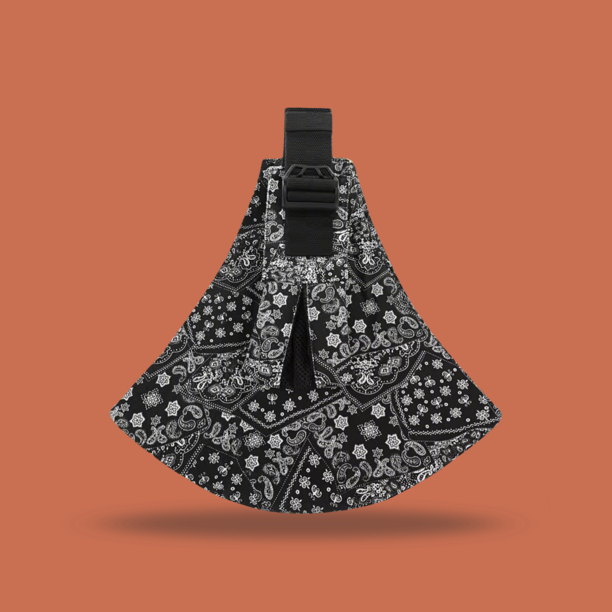 Mesh Shoulder Strap Ethnic Black