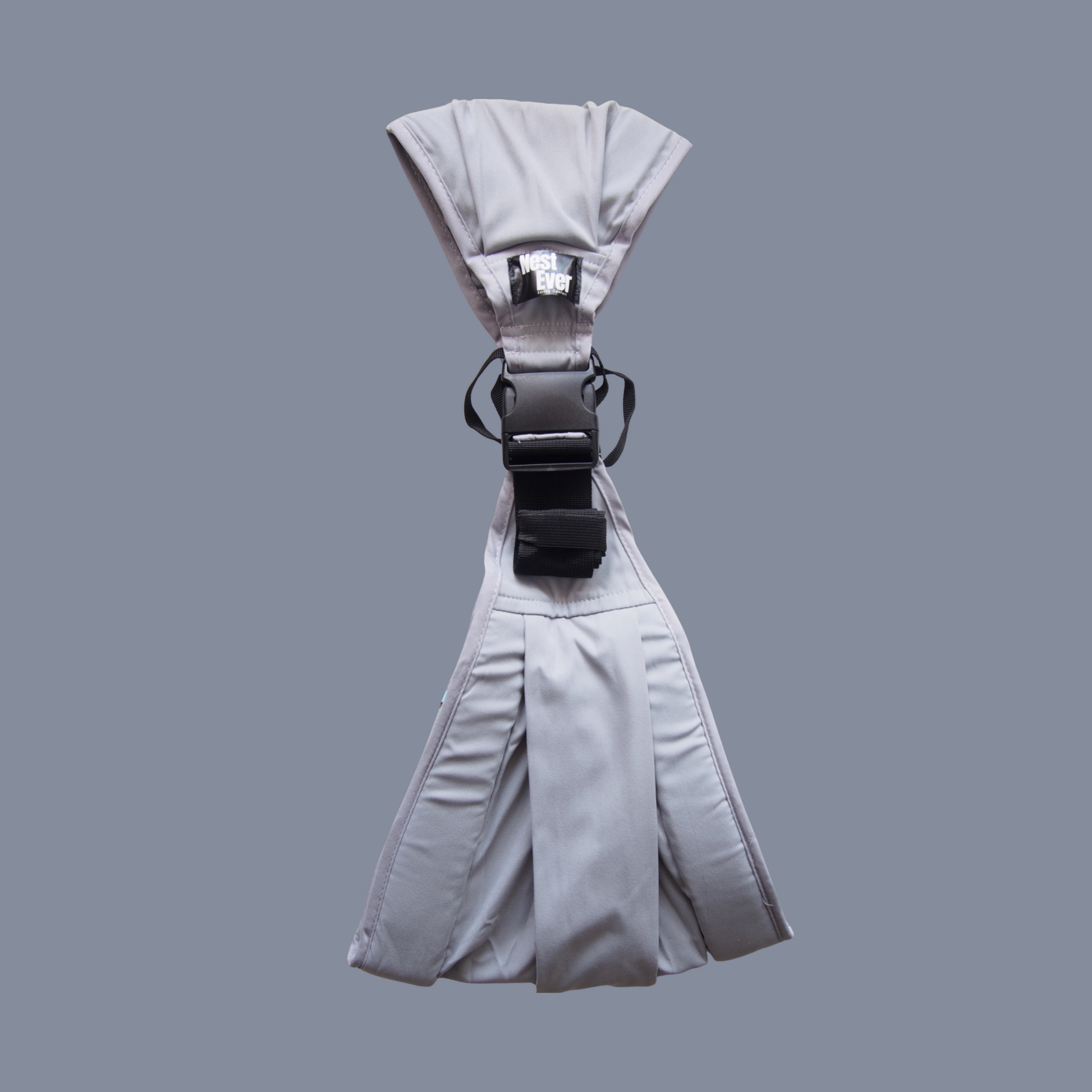 Grey toddler hip carrier view - lightweight baby carrier