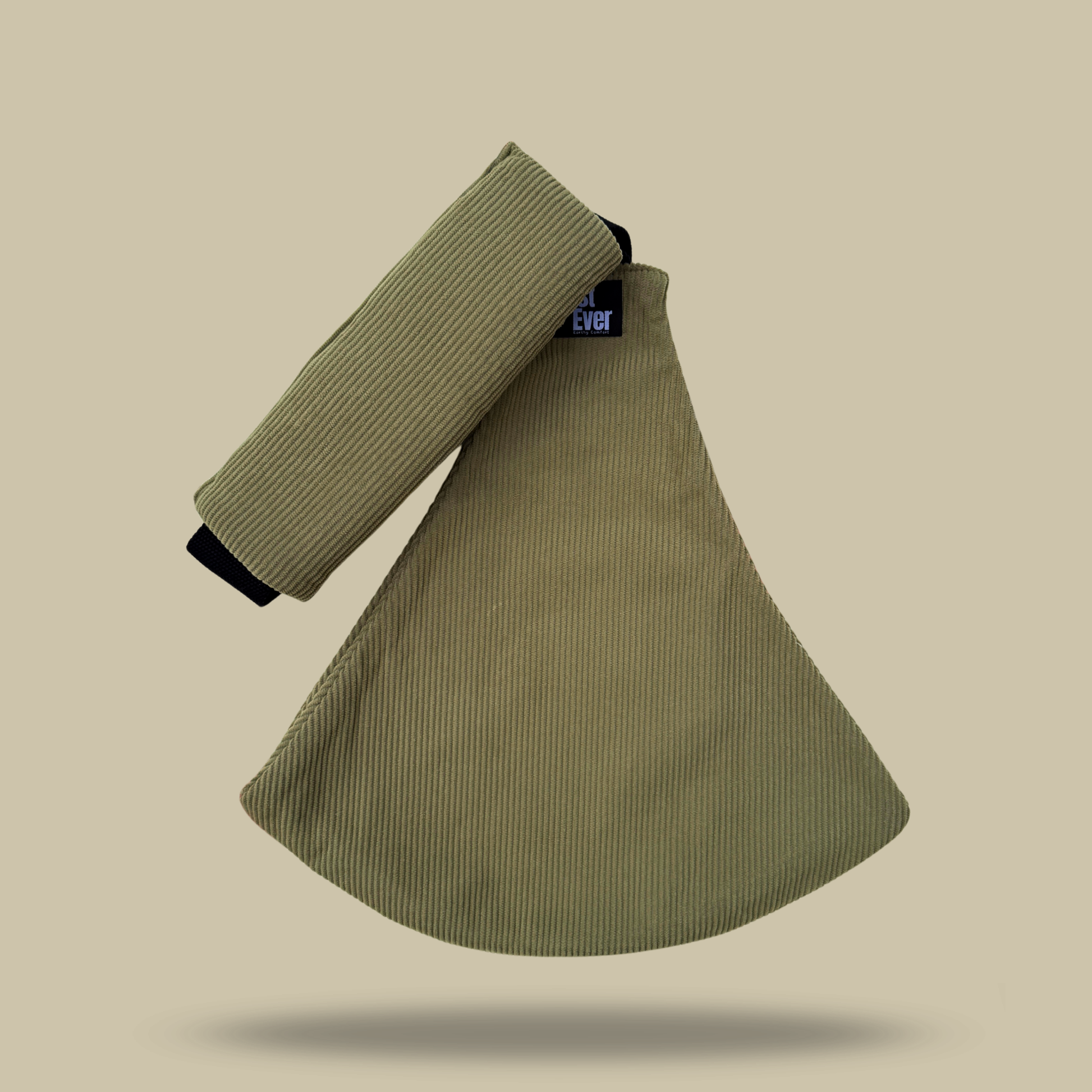 Corduroy Olive Green toddler hip carrier view - lightweight baby carrier