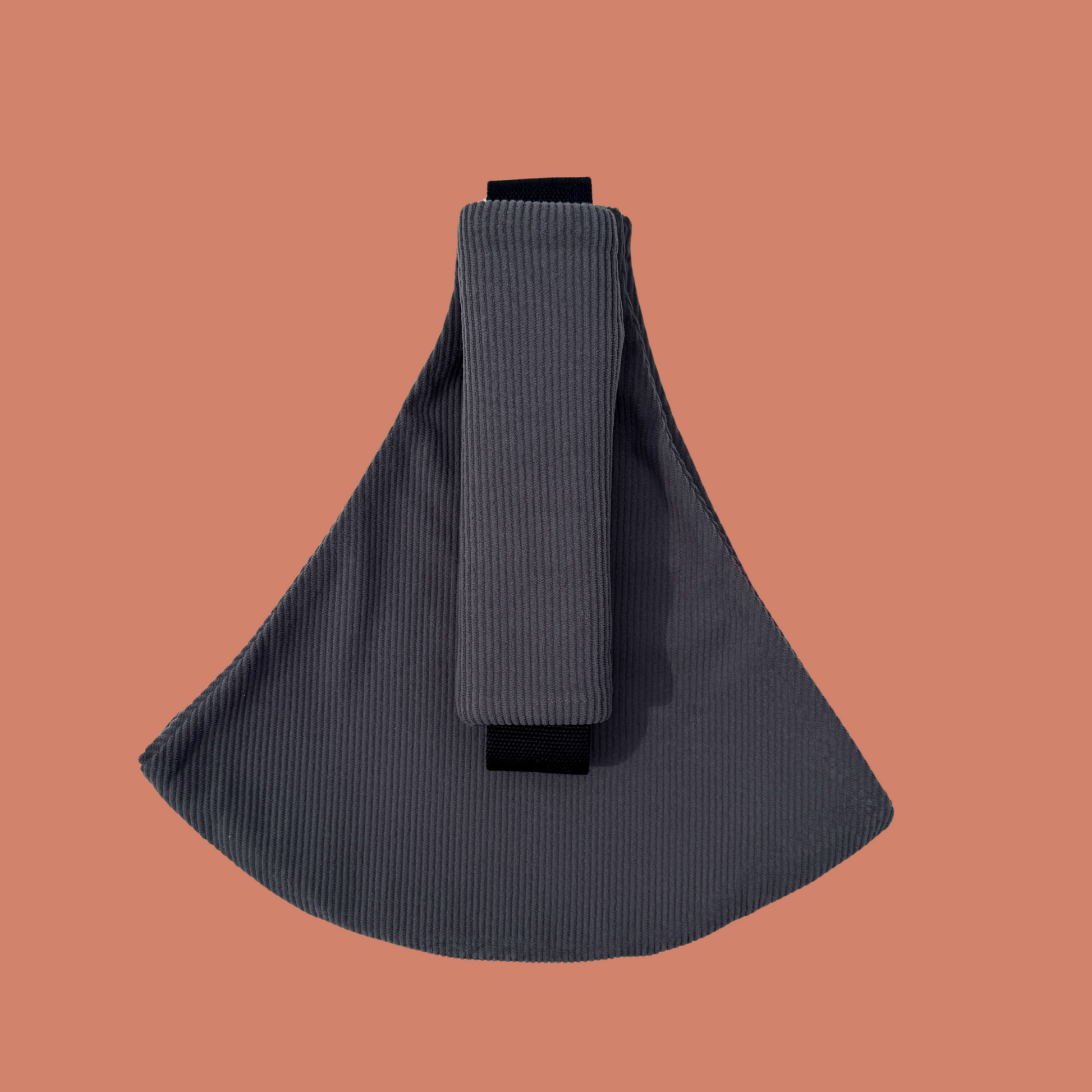 Corduroy Grey toddler hip carrier view - lightweight baby carrier