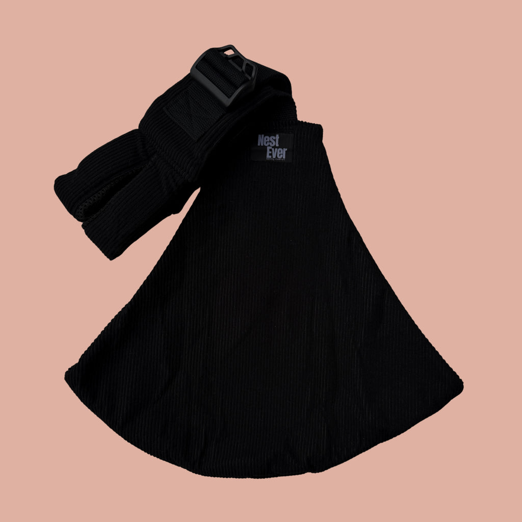 Mesh Shoulder Strap Corduroy Black