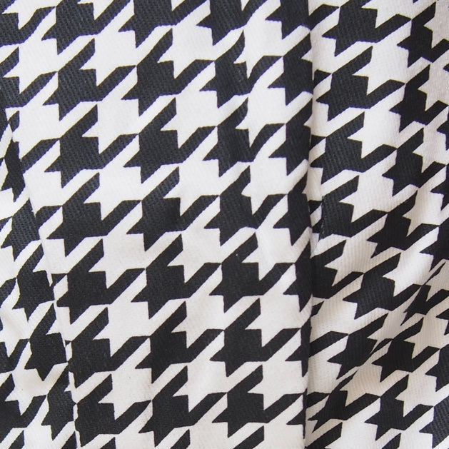 Black houndstooth ergonomic baby carrier back view - soft-structured carrier with adjustable straps