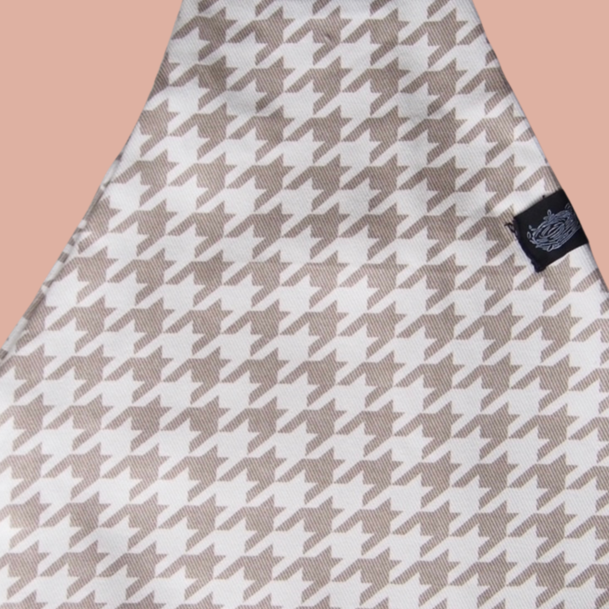 Mesh Shoulder Strap Beige Houndstooth V2