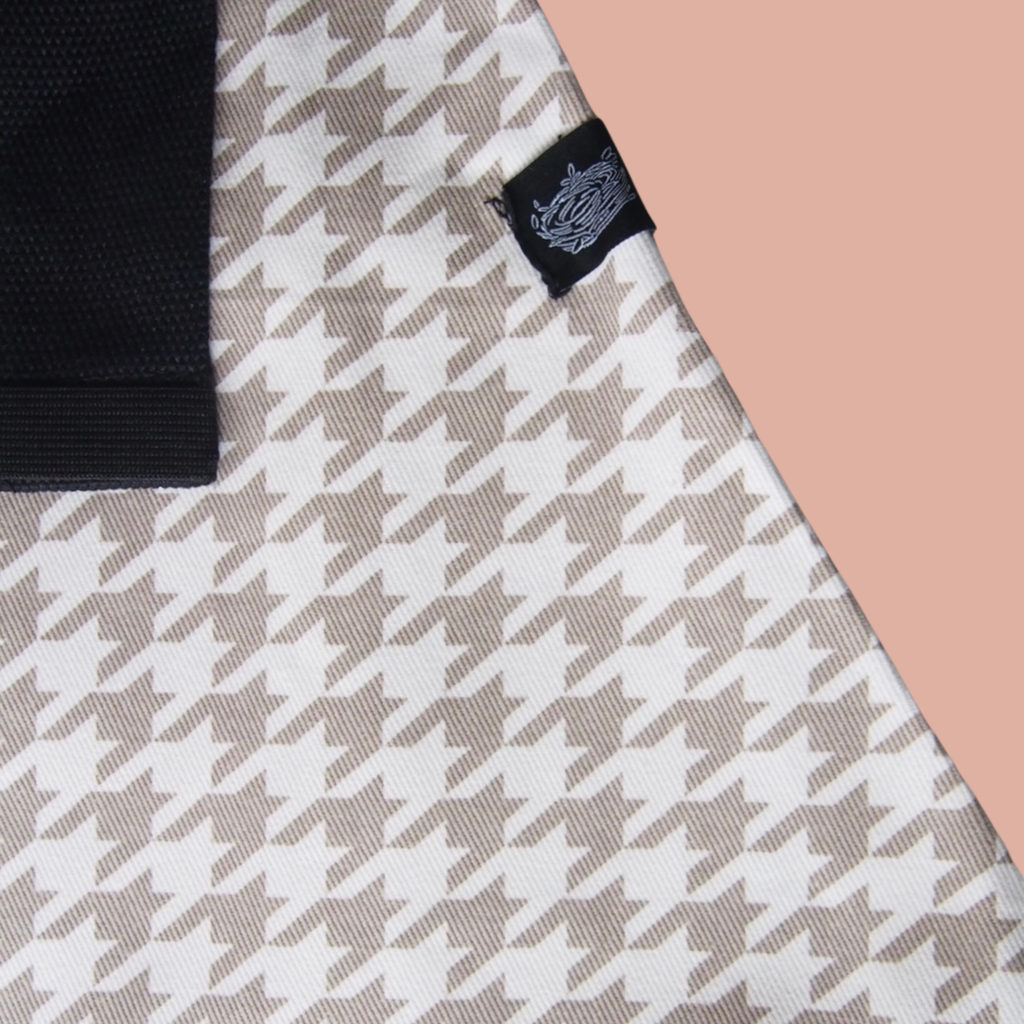 Mesh Shoulder Strap Beige Houndstooth V2