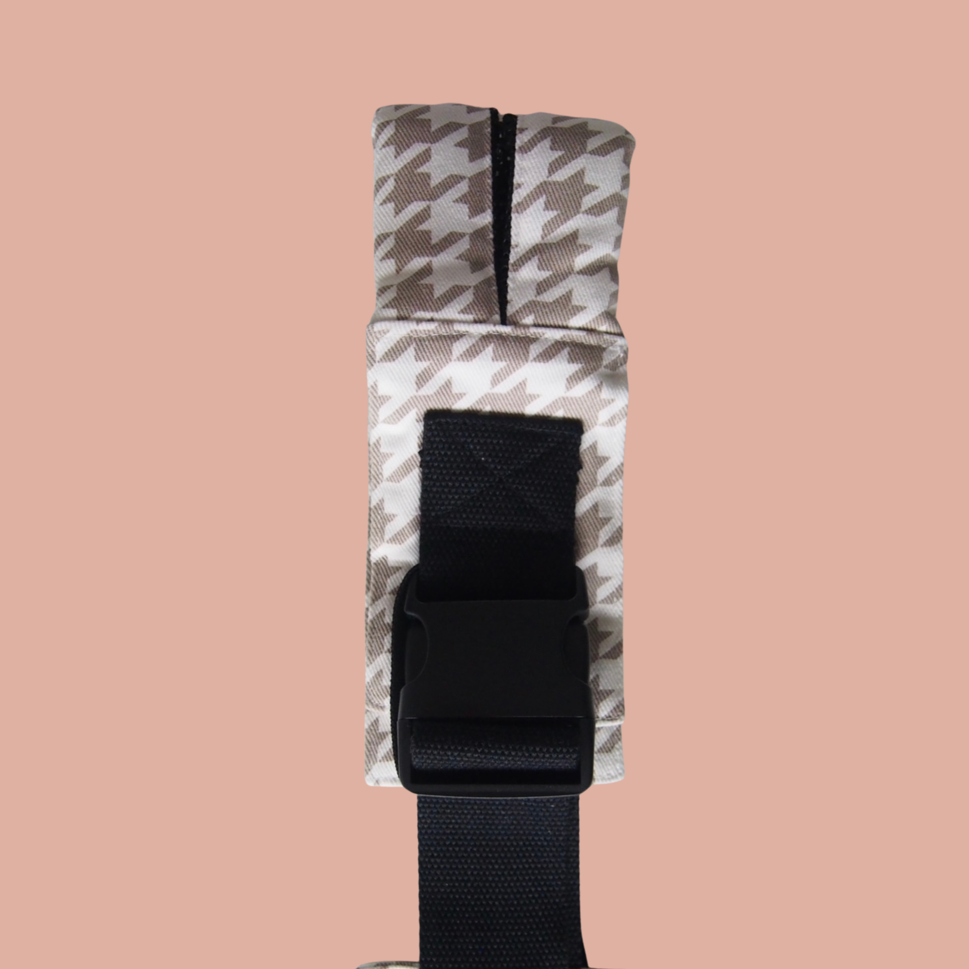 Mesh Shoulder Strap Beige Houndstooth V2