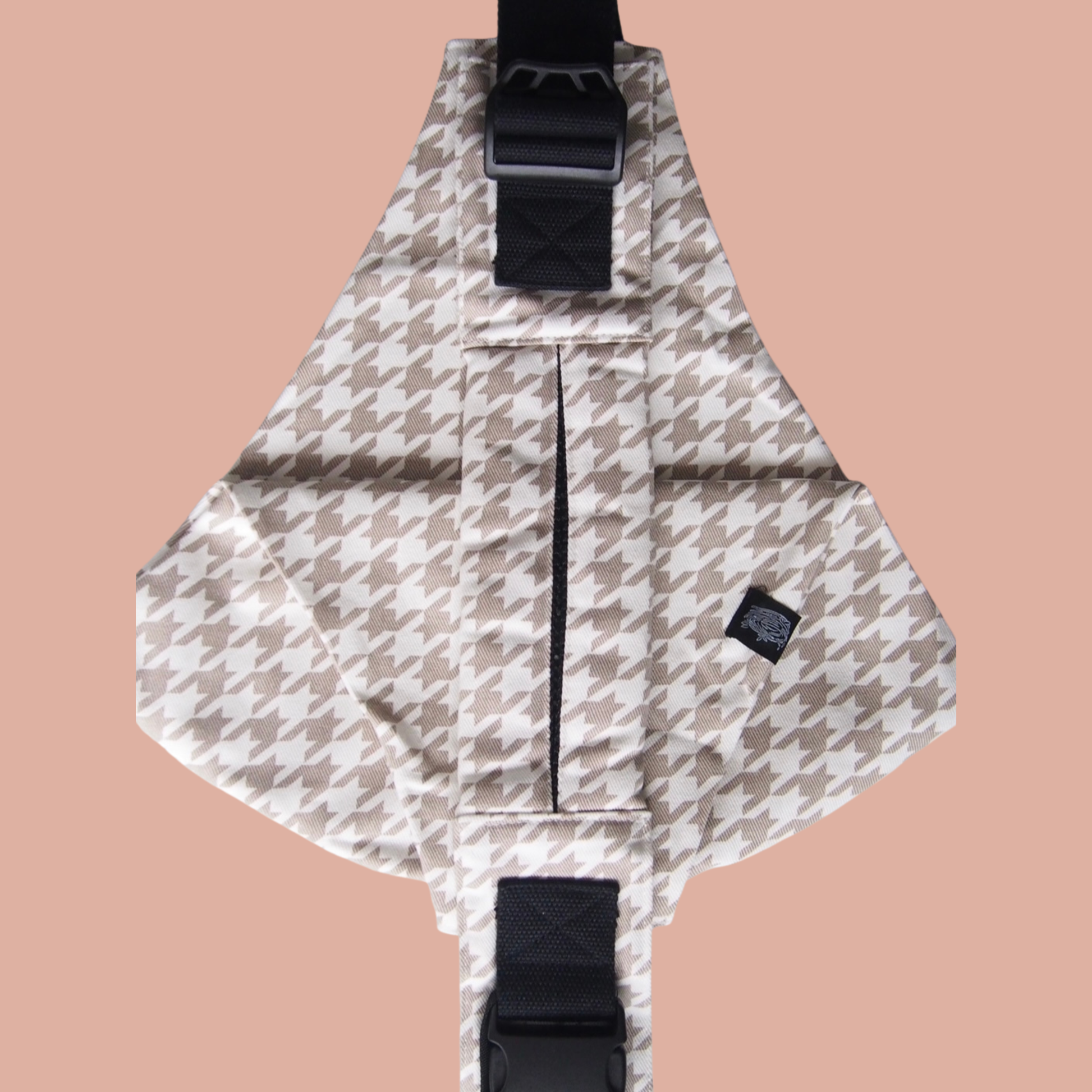 Mesh Shoulder Strap Beige Houndstooth V2