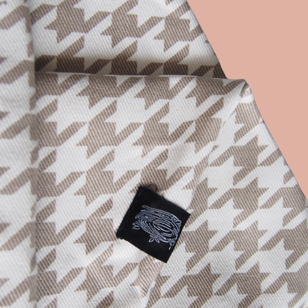 Mesh Shoulder Strap Beige Houndstooth V2