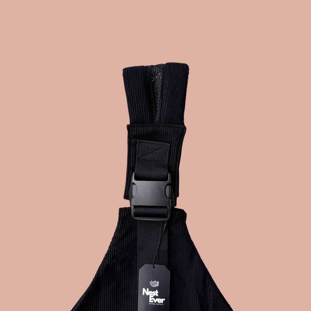 Mesh Shoulder Strap Corduroy Black