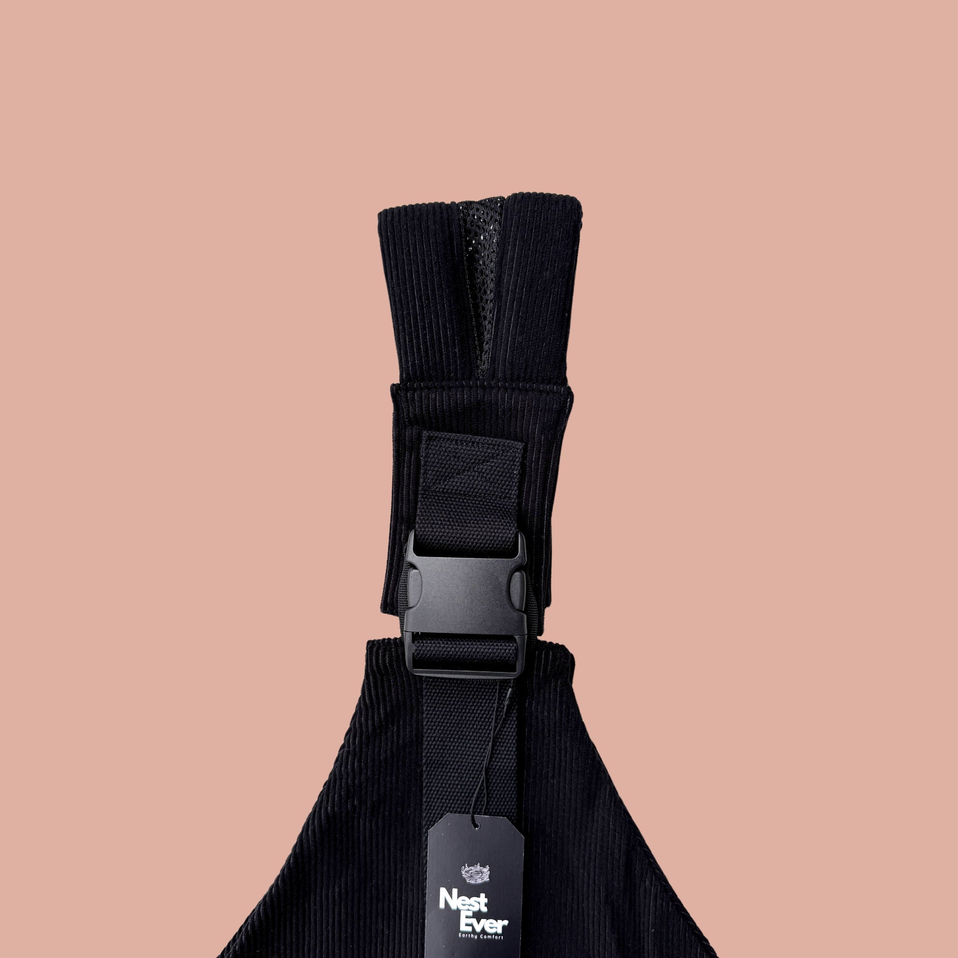 Mesh Shoulder Strap Corduroy Black