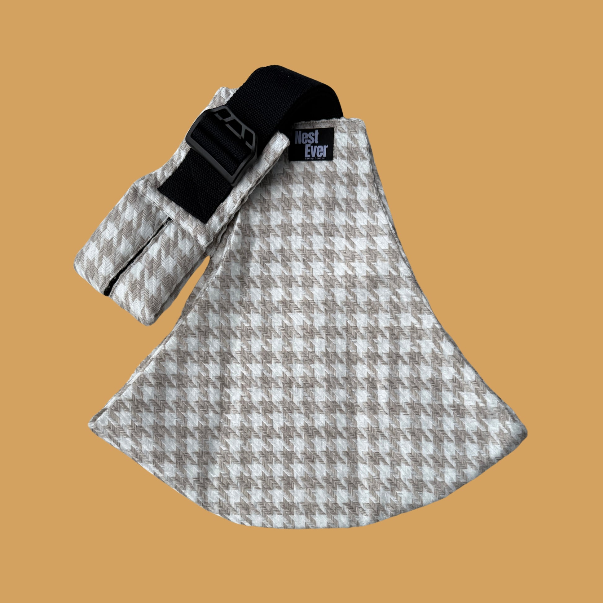 Mesh Shoulder Strap Beige Houndstooth