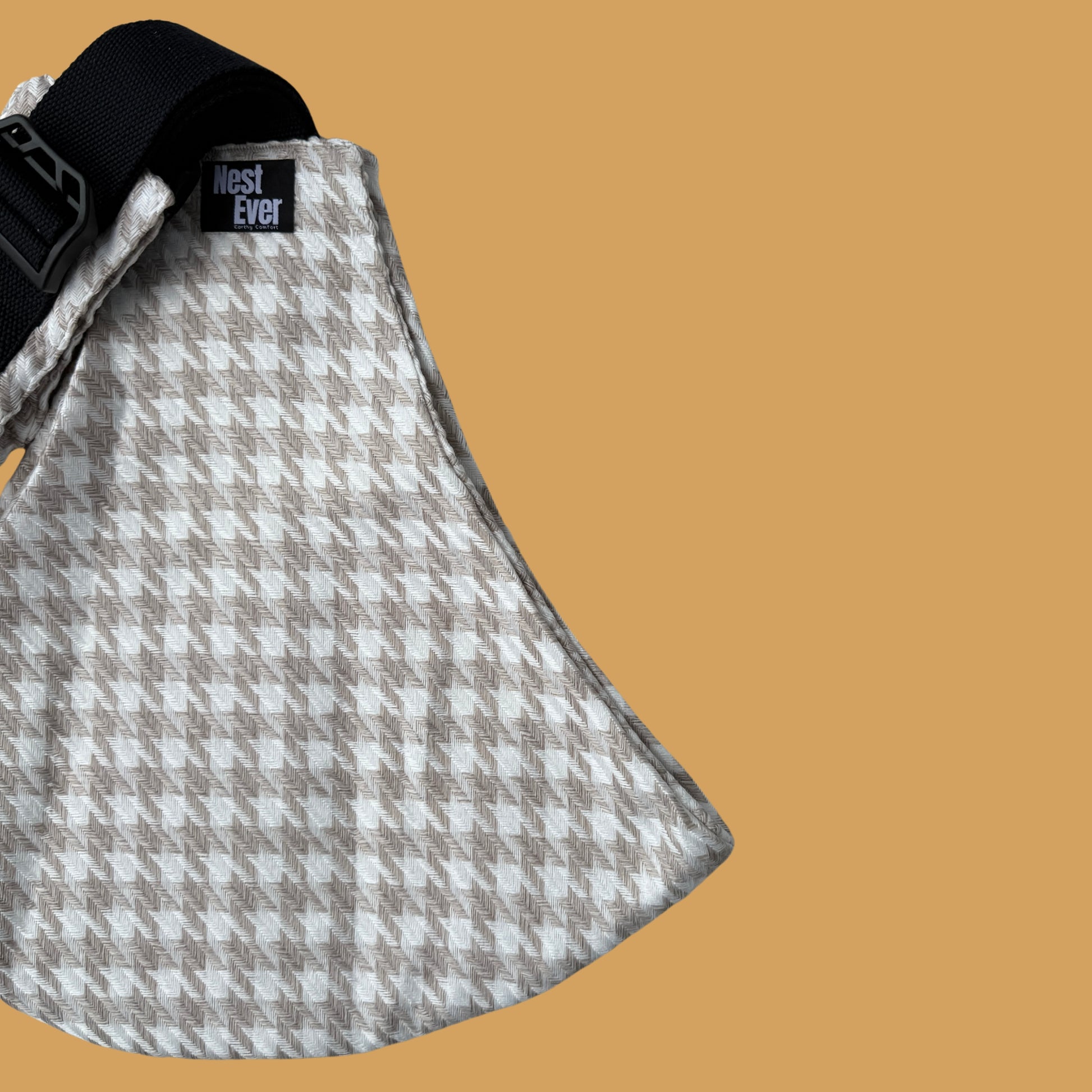 Mesh Shoulder Strap Beige Houndstooth