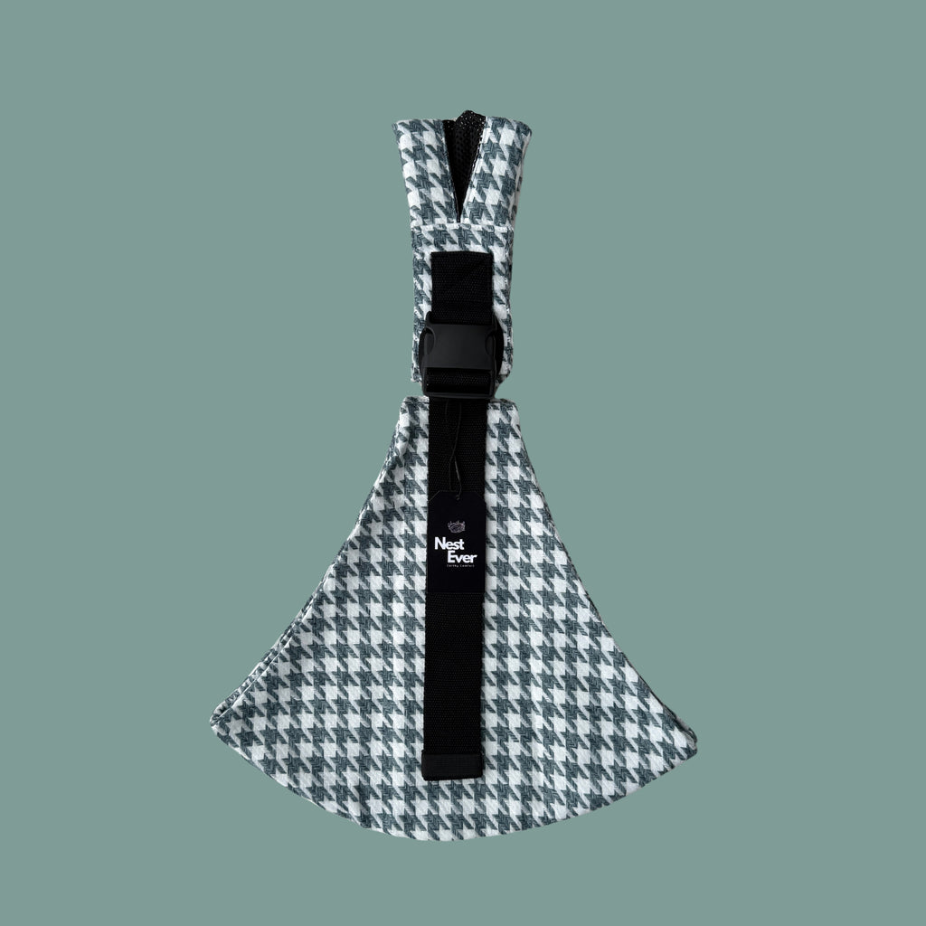 Mesh Shoulder Strap Green Houndstooth