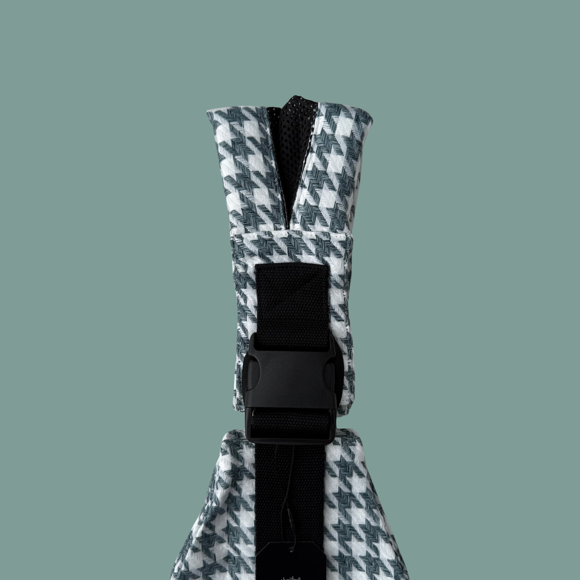 Mesh Shoulder Strap Green Houndstooth