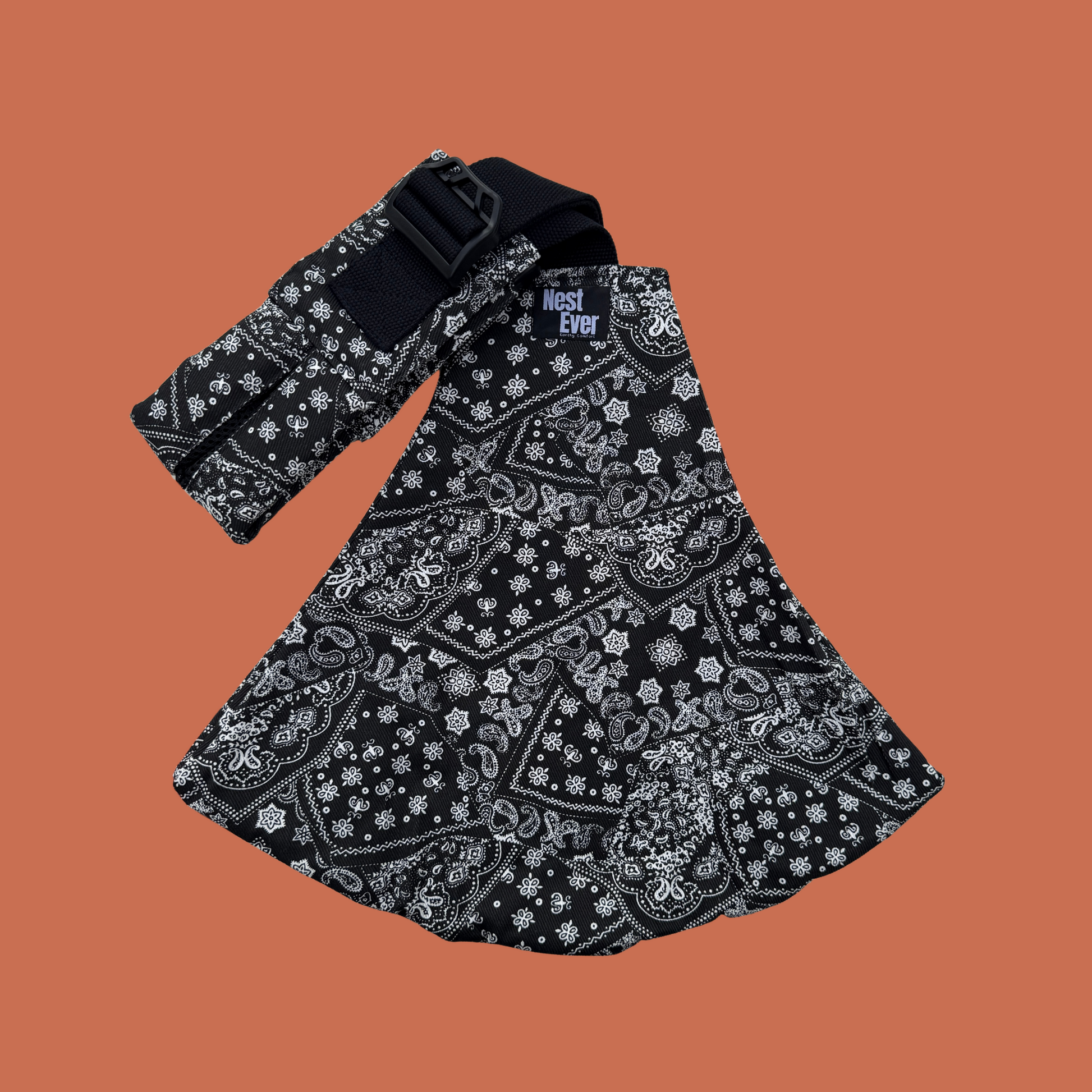 Mesh Shoulder Strap Ethnic Black