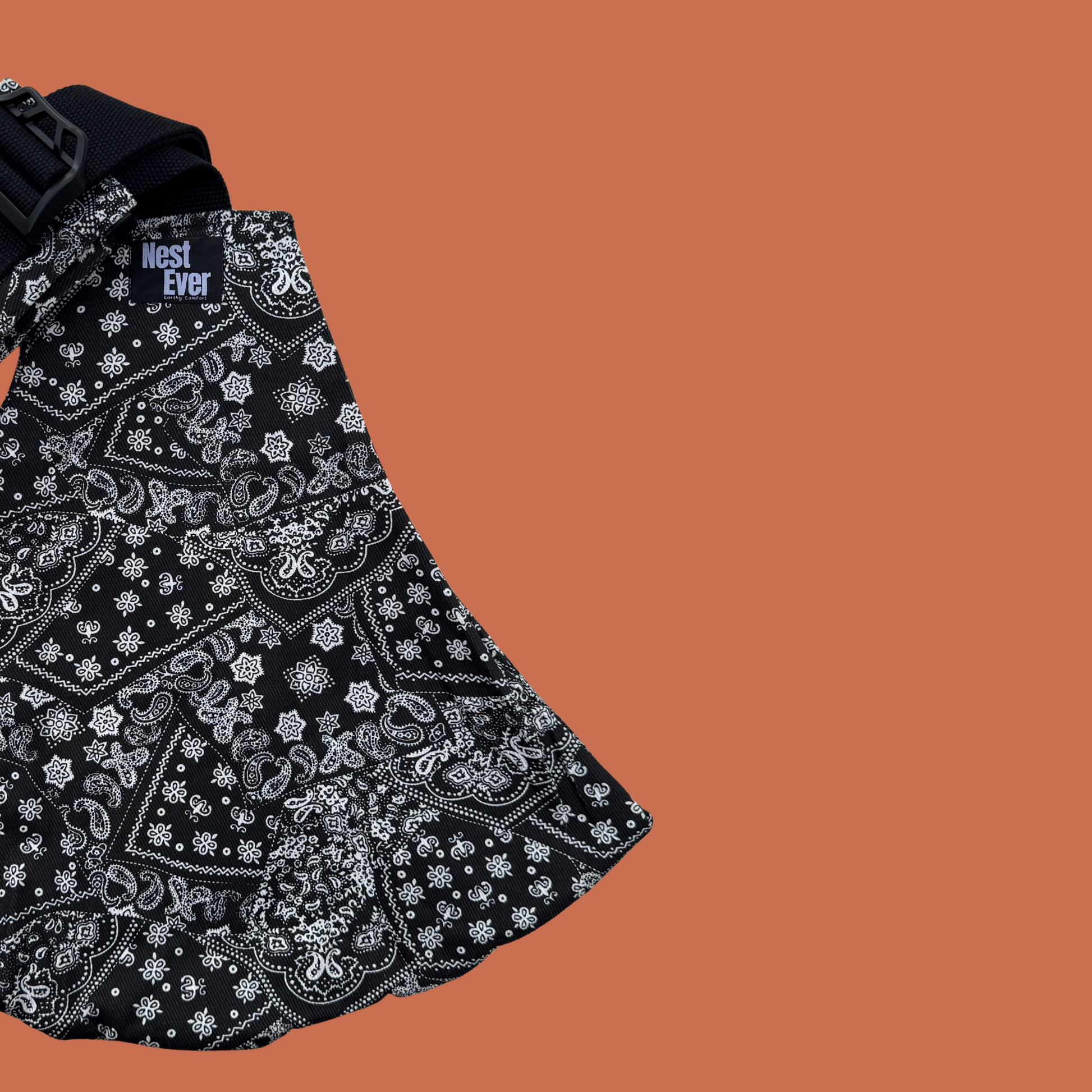 Mesh Shoulder Strap Ethnic Black