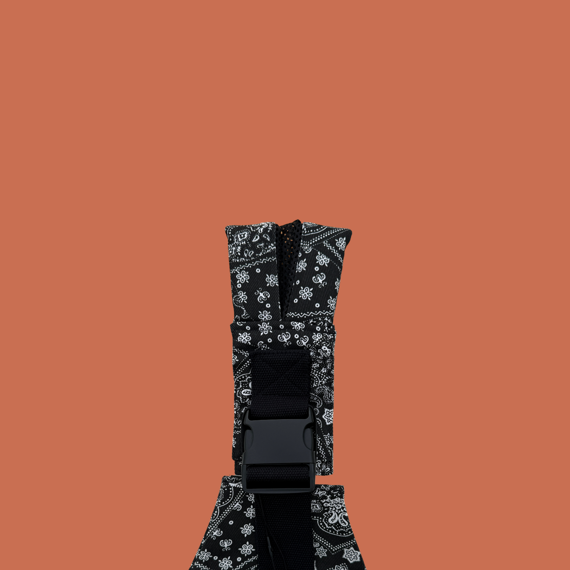 Mesh Shoulder Strap Ethnic Black
